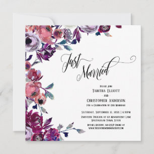 Nygifta Utförlig manus Fet stil Blommor Inbjudningar