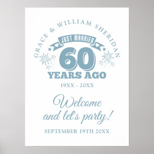 Nygifta Välkomstskylt för 60-årsjubileum Poster