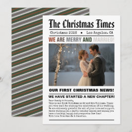 Nygifta Vårt Första Julen Tidningsstil Foto