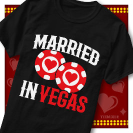 Nygifta Vegas Casino Hjärt Chips Kärlek Par T Shirt
