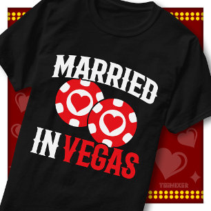 Nygifta Vegas Casino Hjärt Chips Kärlek Par T Shirt