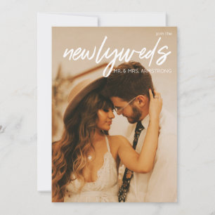 Nygifta W 3 Foto & Typografi Bröllopsmottagning Inbjudningar