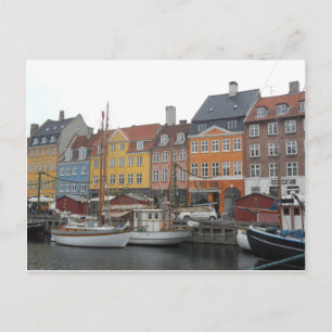 Nyhaven Boats and Canal Copenhagen Danmark Vykort