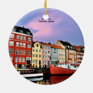 Nyhavn Canal, Köpenhamn, Danmark Julgransprydnad Keramik