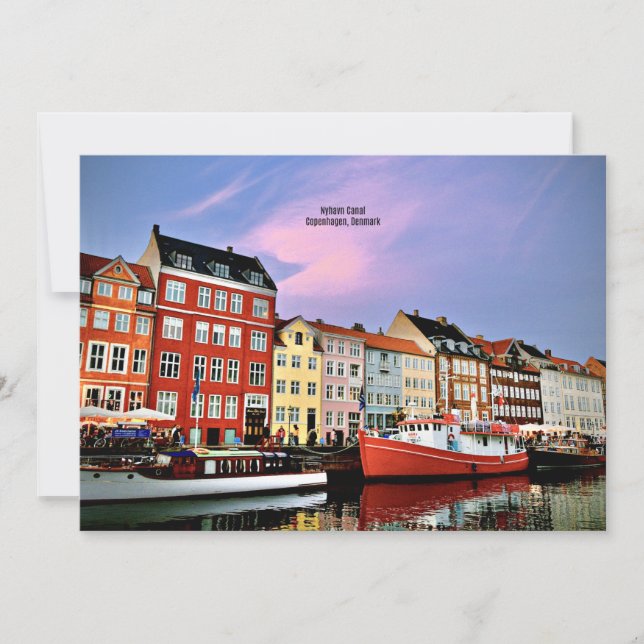 Nyhavn Canal, Köpenhamn, Danmark Kort (Framsida)