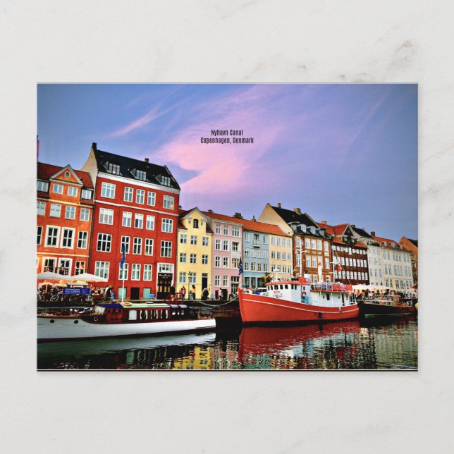 Nyhavn Canal, Köpenhamn, Danmark Vykort (Framsida)