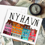 NYHAVN Copenhagen Watercolor Art Travel Vykort<br><div class="desc">Anpassade kort,  lägg till din egen text på kortets baksida eller framsida. Kolla min butik om du vill ha mer design eller berätta om du vill ha någon anpassningsbar.</div>