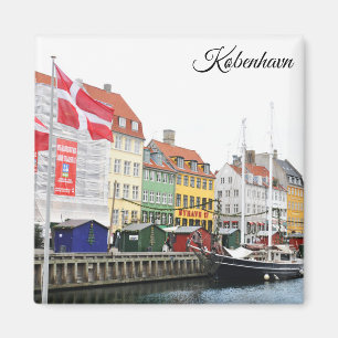 Nyhavn kanal i Köpenhamnen, Danmark Magnet