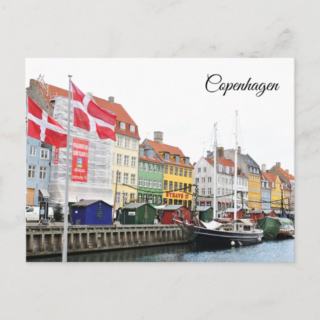 Nyhavn-kanalen i Köpenhamn, Danmark Vykort (Framsida)