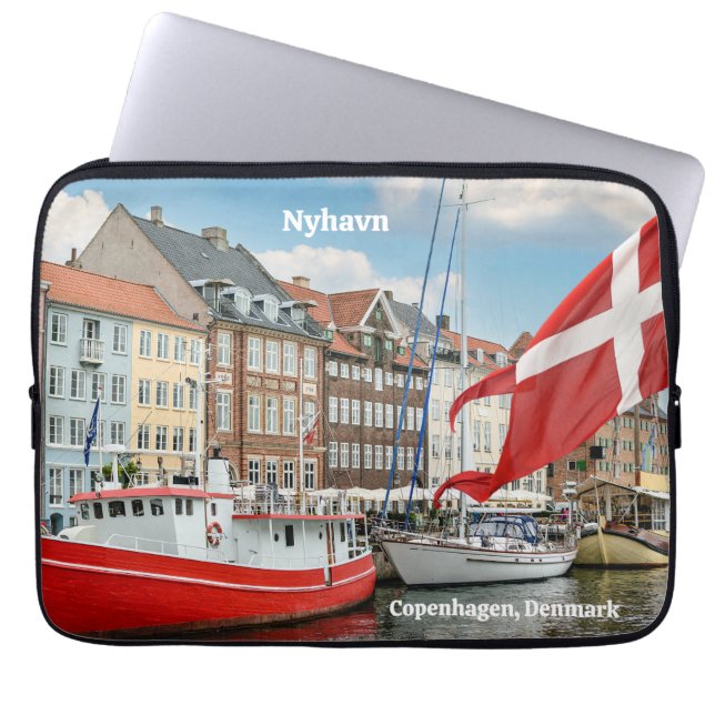 Nyhavn Köpenhamn Danmark Laptop Fodral (Framsidan)