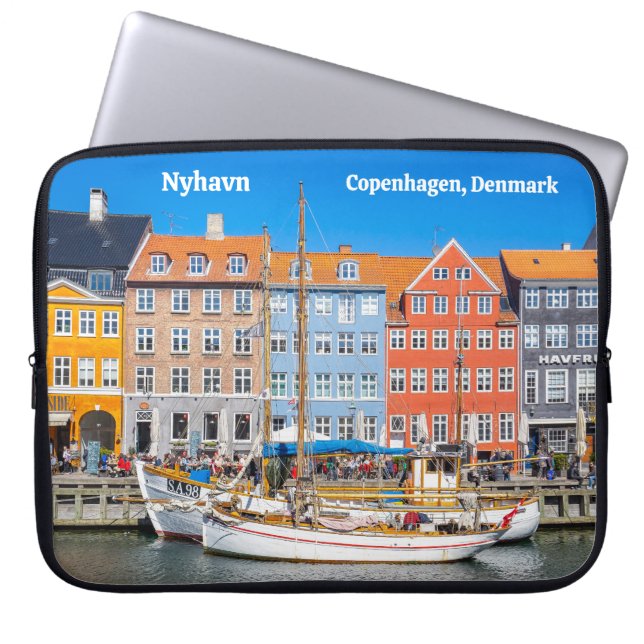 Nyhavn Köpenhamn Danmark Laptop Fodral (Framsidan)