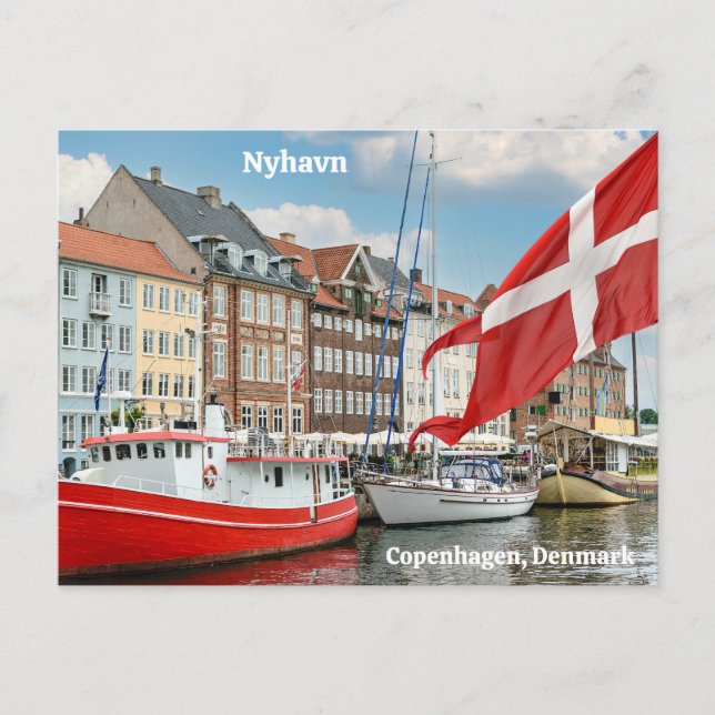 Nyhavn Köpenhamn Danmark Vykort (Framsida)