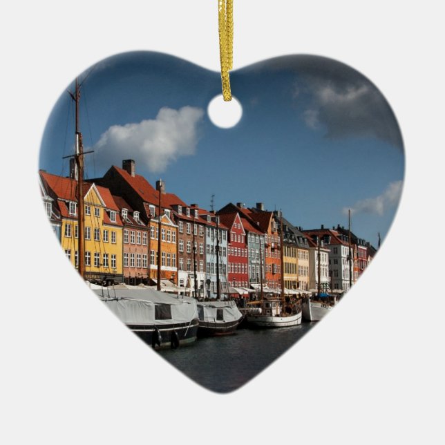 Nyhavn Köpenhamn Julgransprydnad Keramik (Framsidan)