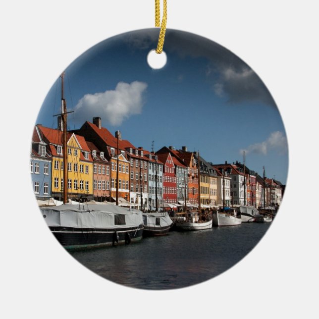 Nyhavn Köpenhamn Julgransprydnad Keramik (Framsidan)