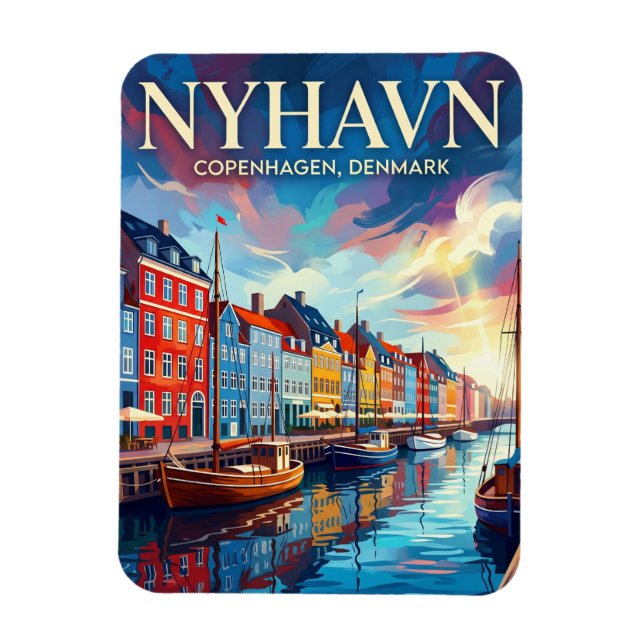 Nyhavn Strand Danmark Magnet (Vertikal)