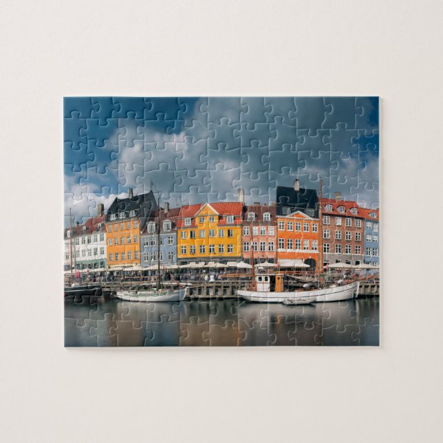Nyhavn Waterfront Köpenhamn Danmark Pussel (Horisontell)