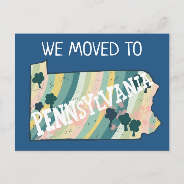NYHEM ADRESS Pennsylvania-staten Karta Vykort (Framsida)