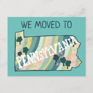 NYHEM ADRESS Pennsylvania-staten Karta Vykort