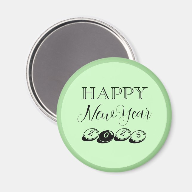Nyhet Gott Nytt År Ljusgrön Magnet (Front/Back)