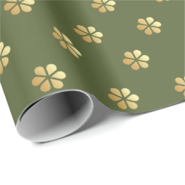 Nyhet Grönt och Guld Daisy Presentpapper