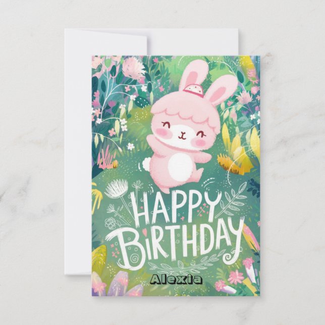 Nyhet i Dreamy Bunny Digital Birthday Kort (Framsida)