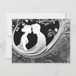 Nyhet och svart Silhouette Kiss-kök Vykort