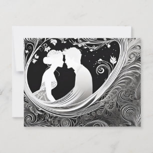 Nyhet och svart Silhouette Kiss-kök Vykort