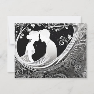 Nyhet och svart Silhouette Kiss-kök Vykort