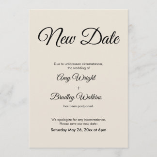 Nyhet om Cream senarelagt Bröllop-meddelande Inbjudningar