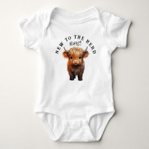 Nyhet till Herd Highland Cow Baby Calf T Shirt