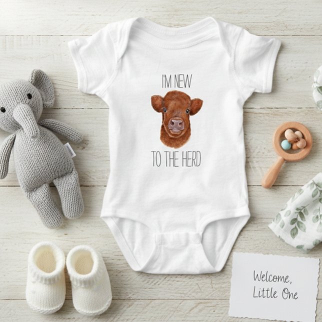 Nyhet till Herd Highland Cow Calf Baby T Shirt (Skapare uppladdad)