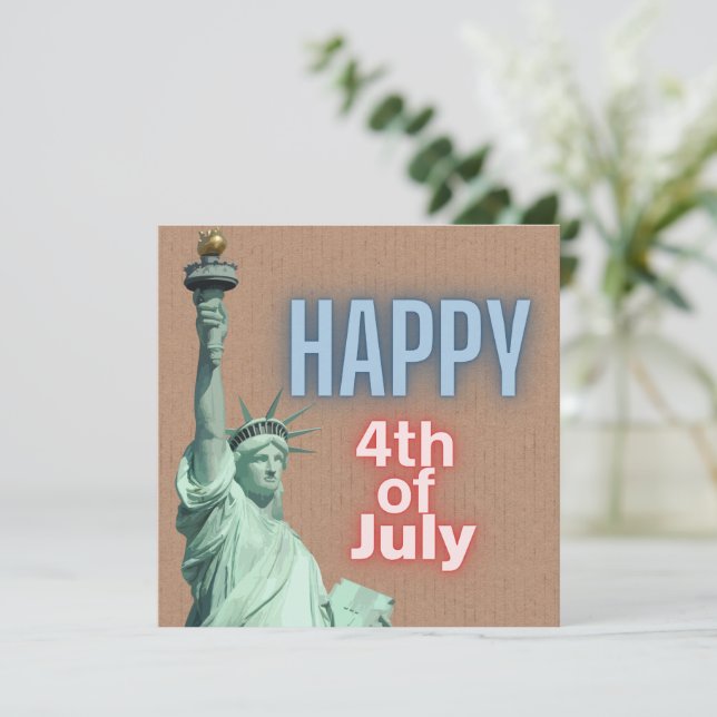 Nyheter 4 juli: Liberty Statue Flat Card (Stående Fram)
