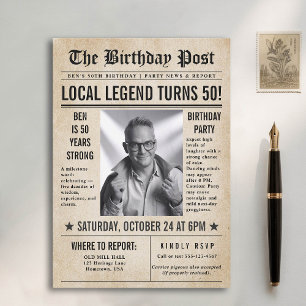 Nyheter Birthday News Funny Humous Manar 50:e Inbjudningar