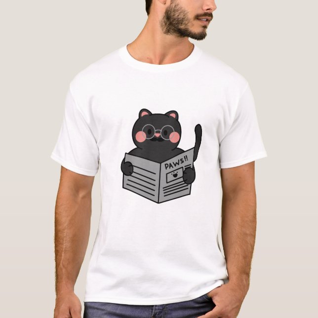 Nyheter Breaking News Black Cat - gratis leverans T Shirt (Framsida)