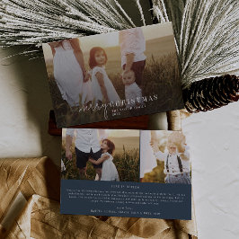 Nyheter från Modern Chic Navy Blue Photo Overlay j Julkort