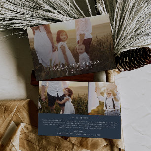 Nyheter från Modern Chic Navy Blue Photo Overlay j Julkort