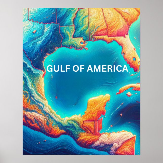 Nyheter golf av amerika färgrik karta poster (Framsidan)