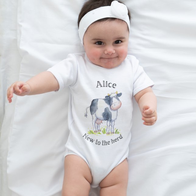 Nyheter i besättningen Cow Babygro Baby Bodydräkt T Shirt (Skapare uppladdad)