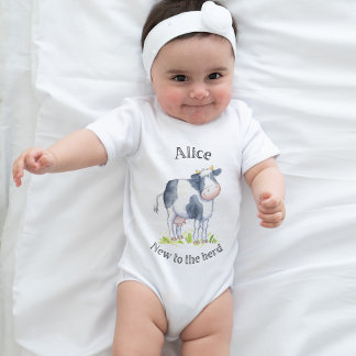 Nyheter i besättningen Cow Babygro Baby Bodydräkt T Shirt