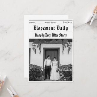 Nyheter i tidningen Newlyweds-meddelanden Inbjudningar