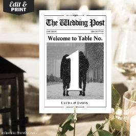 Nyheter om det moderna fotokortet Bröllop Bordsnum Bordsnummer