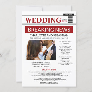 Nyheter om Modern Roligt Breaking News Bröllop Meddelande