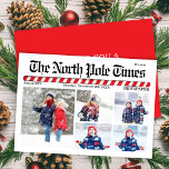 Nyheter om multifoto Collage Julkort<br><div class="desc">Sprid helgdag cheer med vårt multifotosamlingskort i God jul med en modern tidningstyp och söta retrofamiljefliber! Den här skriptdesignen för rustik vintage lägger till en roligt, en nyck kontakt med det roliga nyhetsbrevet stil, perfekt för att dela ditt år i recension. Det röda randen i candy cane ger en festlig...</div>