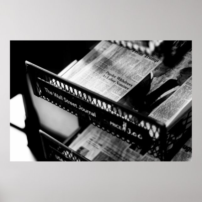 NYHETER PÅ RACKEN WALL STREET JOURNAL POSTER (Framsidan)