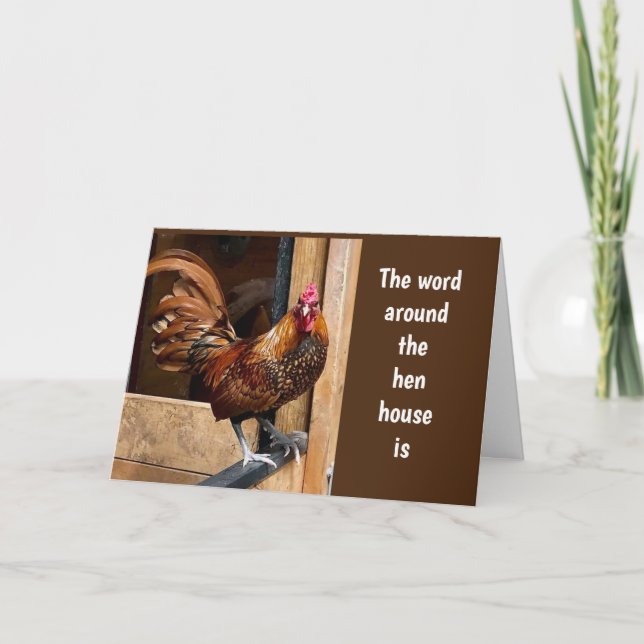 NYHETER RUNT HENNS HUS ÄR "LYCKLIG 40:e" Kort (Framsida)