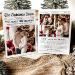 Nyheter Unik Mer Merrier Baby-julen Julkort<br><div class="desc">Vår nyhetsartikel Unika Helgdag Merrier Baby jul-kort är perfekten till att dina glatta nyheter och helgdag med familj och vänner! Det här kortet är formaterat som en klassisk tidning och fångar årets högdagrar i ett unikt och charmigt format. Det har en snygg design och avsnitt som innehåller uppdateringar, favoritminnen och...</div>