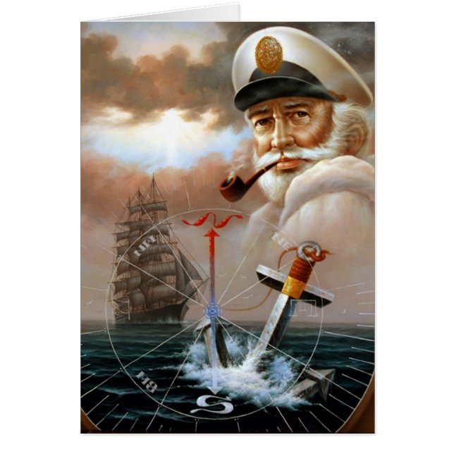 NYHETERNA & kartakapten 2 eller havskapten Hälsningskort (Framsidan)