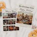 Nyhetsbild - julkort<br><div class="desc">Gå tillbaka i tid den här julhelgen med vår fantastiska vintage inspirerad av tidningsfotojulkortet. Det här unika kortet är designat för att frammana det häftiga och nostalgiska i gårdarna, med en alabaster färgad-bakgrund som på ett vackert sätt kompletterar vintagens kalligrafteckensnitt. På kortets framsida tar ett enda omhuldat foto i centrum,...</div>