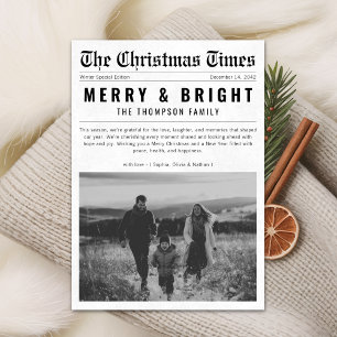 Nyhetsbild Merry and Bright Family jul Photo Julkort