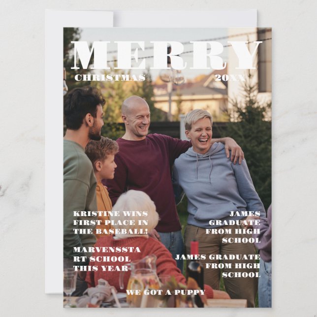 Nyhetsblad för julfamiljen + årstidsfotografi för  inbjudningar (Framsida)